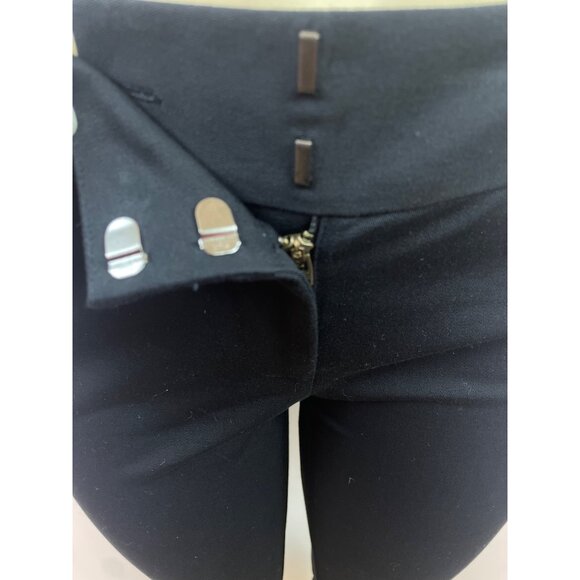 INC Womens Black Cropped Pants Slim Fit Button Detail Stretch Sz 4 - New - Picture 4 of 8